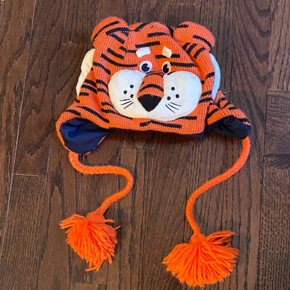 Auburn Tiger Knit Hat with Earflaps - War Eagle!